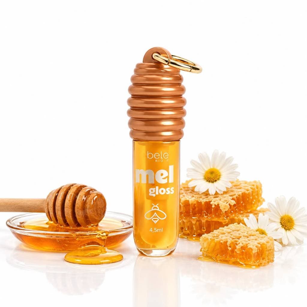 Lip Honey Gloss Mel Oil Essence Hidratante Gloss de Mel Febella-Levar ou pendurar na bolsa