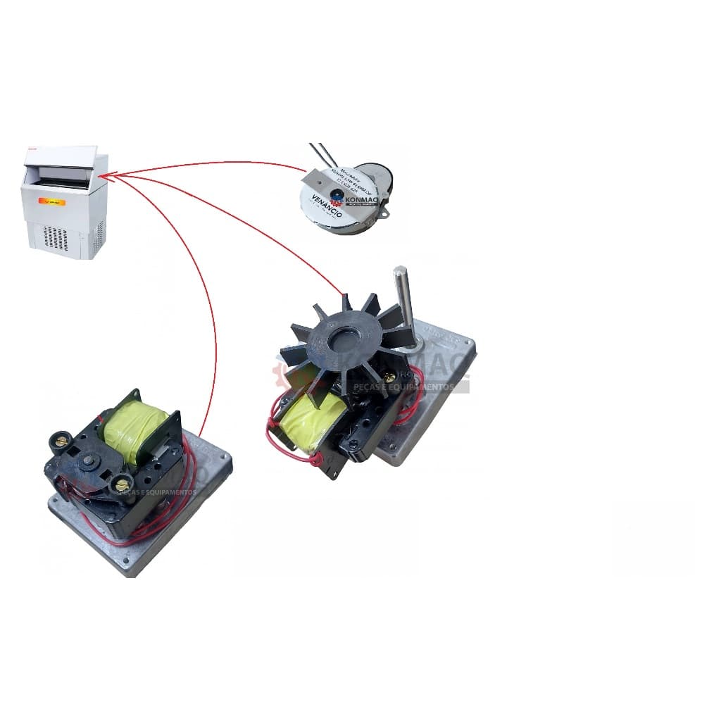 Motor microredutor redutor caixa redução aleta ou bandeja máquina fabricadora gelo Venâncio MFG 5 10 20 50 75 150