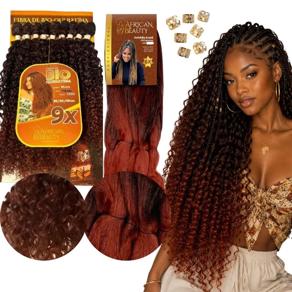 Kit Para Gypsy Braids African Beauty Cachos 65cm Com Jumbo 400g
