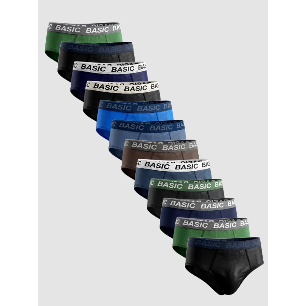 Kit 10 Cuecas Slip Algodão Masculino Adulto Original Basic Atacado