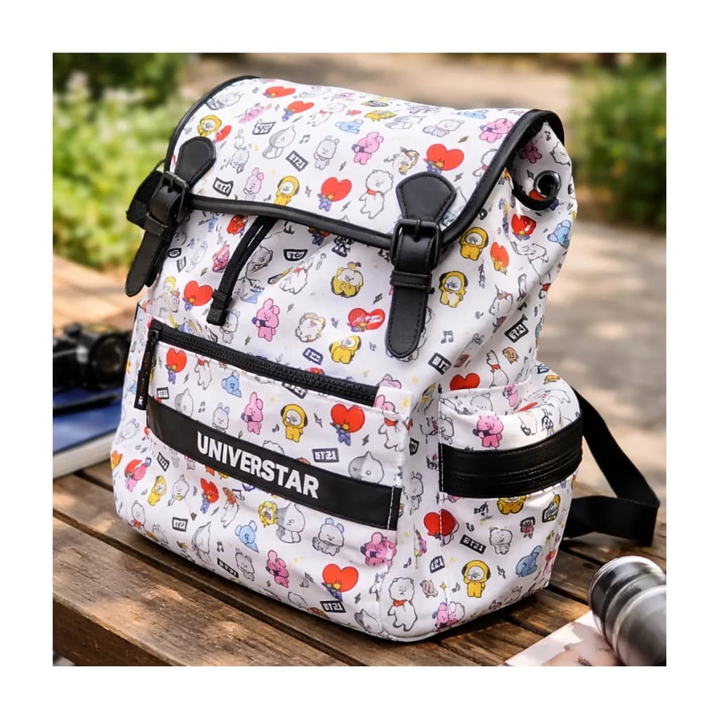MOCHILA DE COSTA INFANTIL TIPO SACO BT21 BRANCA, LEVE, PRÁTICA, RESISTENTE E PERFEITA PARA O DIA A DIA!