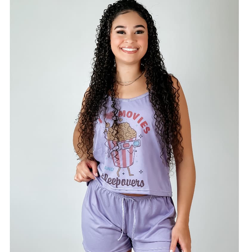 Kit 5 Pijamas Feminino Short Doll Baby Doll Malha Atacado Revenda Confortável Personagens Variados