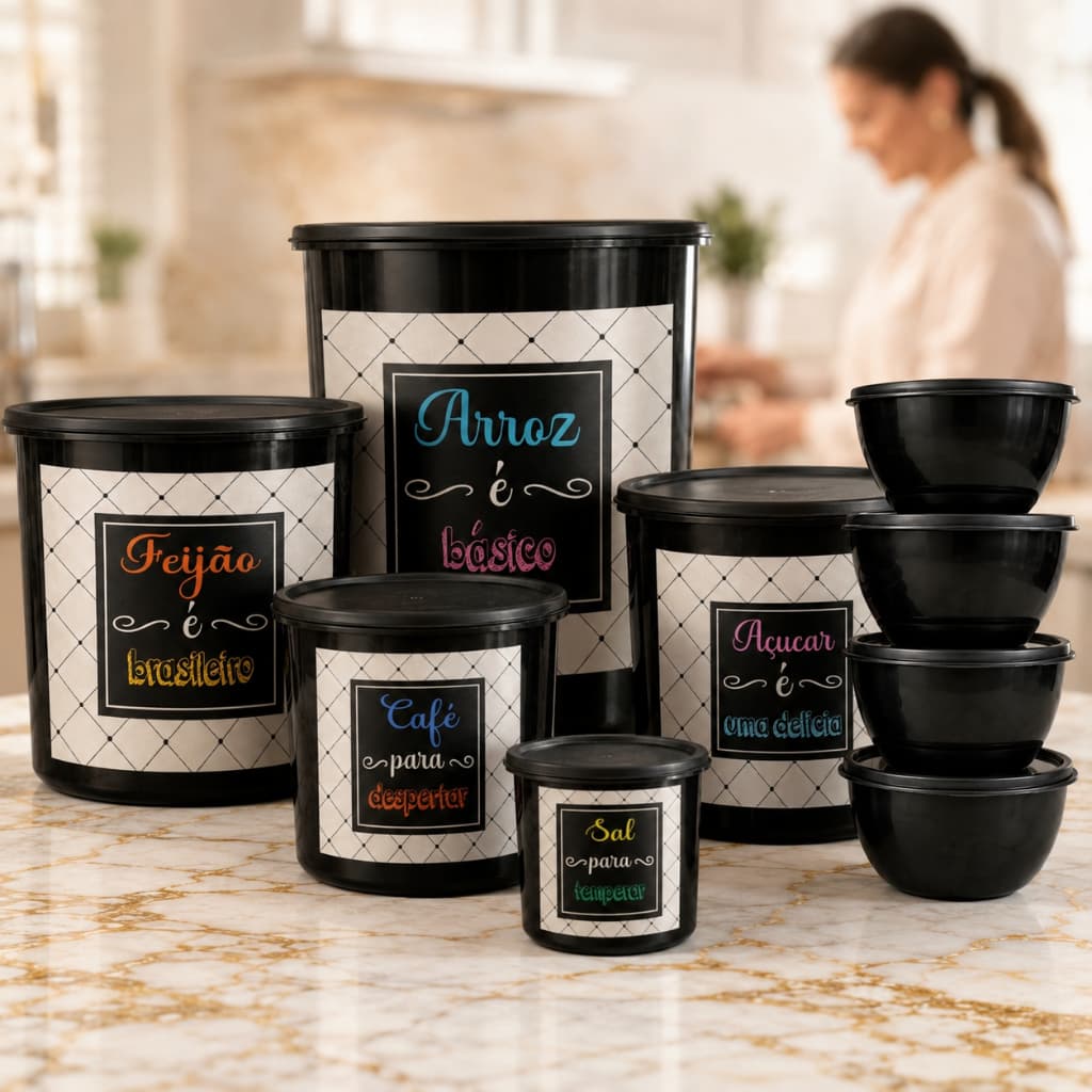 Kit Potes Multiuso Coloridos Organizador de Alimentos Bowls Redondos