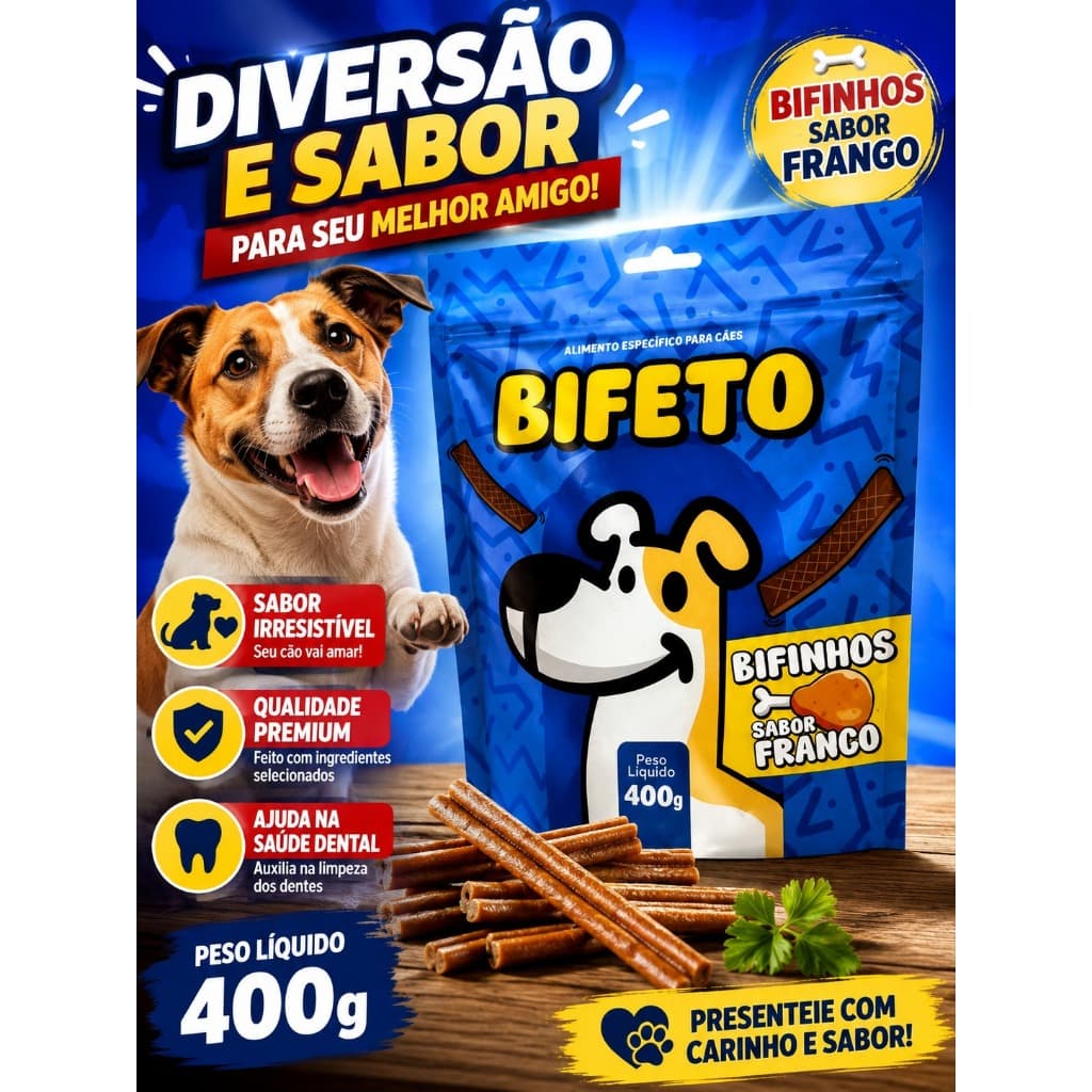 Petisco para Cães Bifeto Bifinhos Sabor Frango 400g