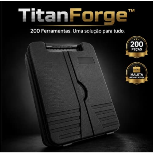 Kit Ferramentas 200 Peças Completo Profissional Maleta Organizada Chaves Alicate Martelo TitanForge™