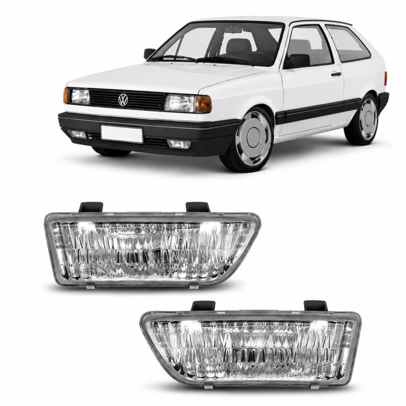 Par Farol de Milha Gol  Saveiro Voyage Quadrado G1 1987 1988 1989 1990 1991 1992 1993 1994 Vidro