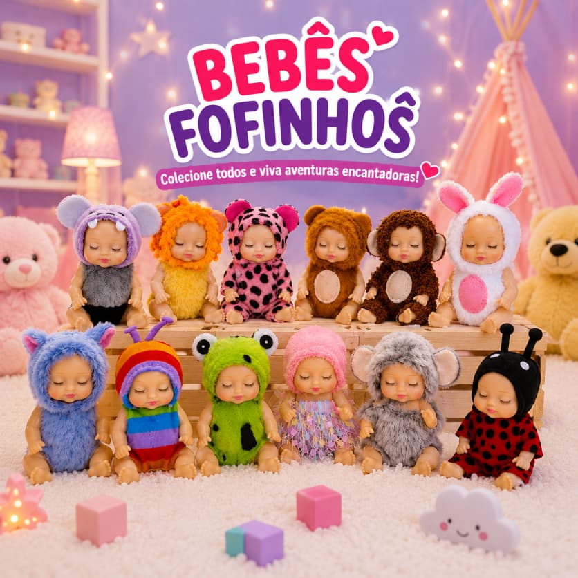 Kit Com 6 Mini Bonecas Pijama Bebê Infantil Reborn Brinquedo Boneca Macia PresenteMenina Coleção