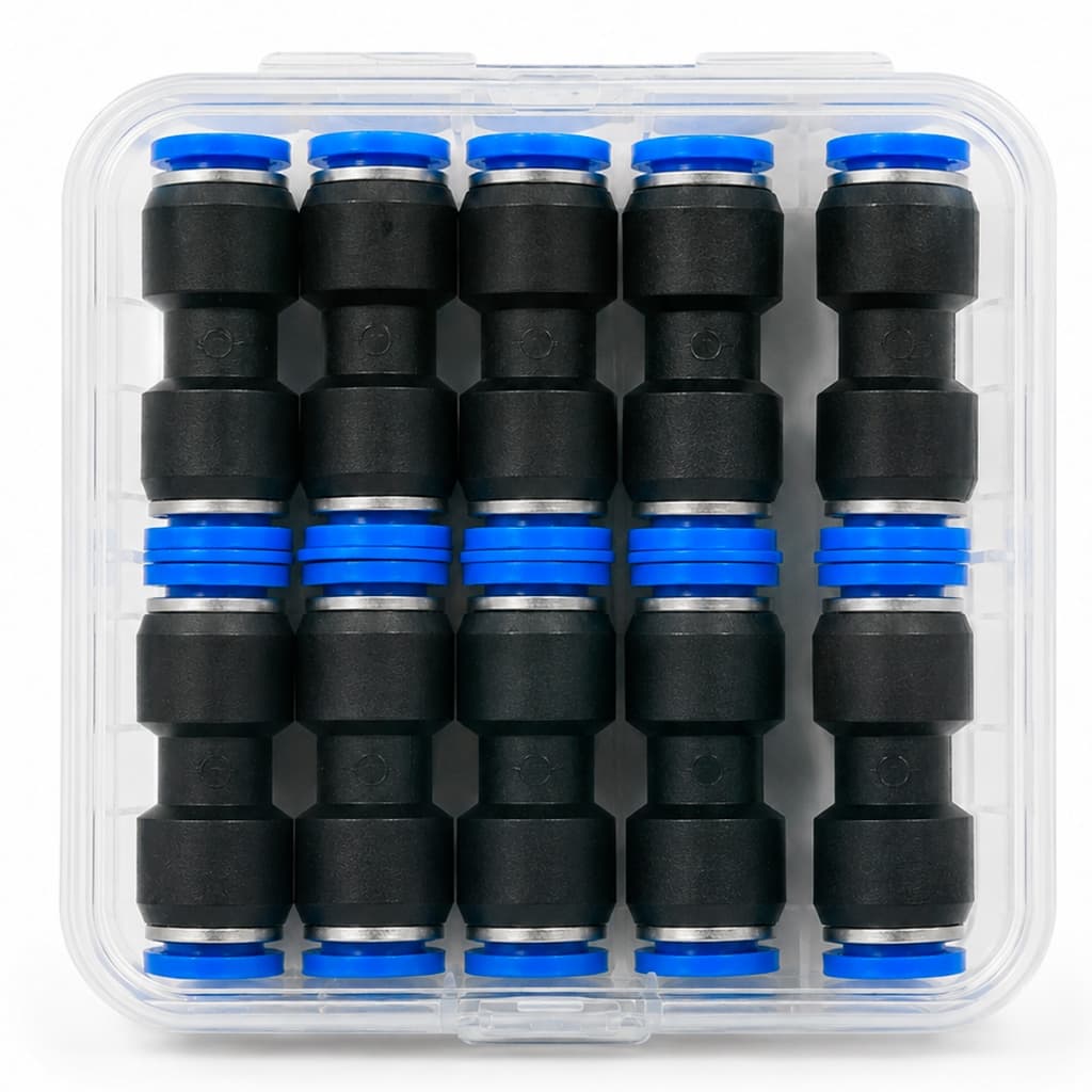 Kit União Emenda União Reta 8mm Pneumática Engate Rápido