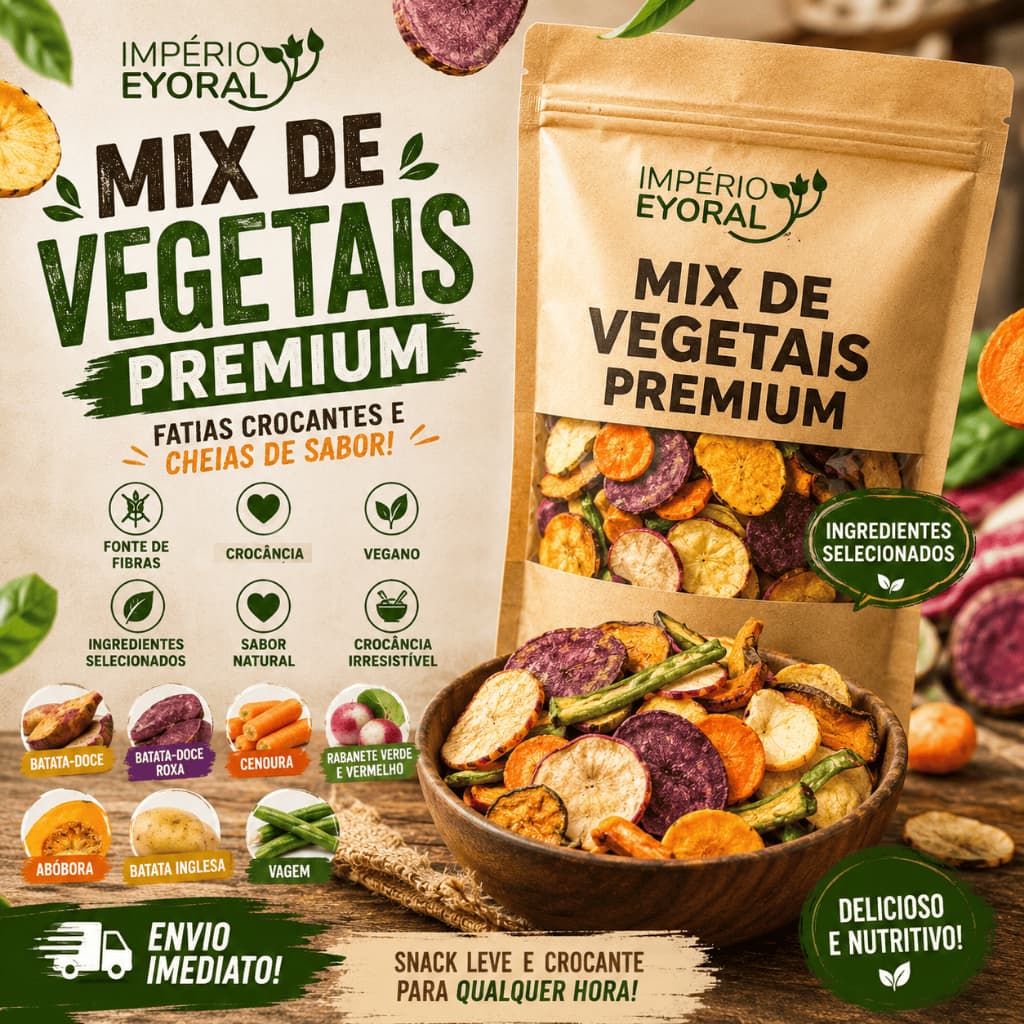 Mix de Vegetais 500g 1Kg Desidratadas Chip’s 100% Premium Natural