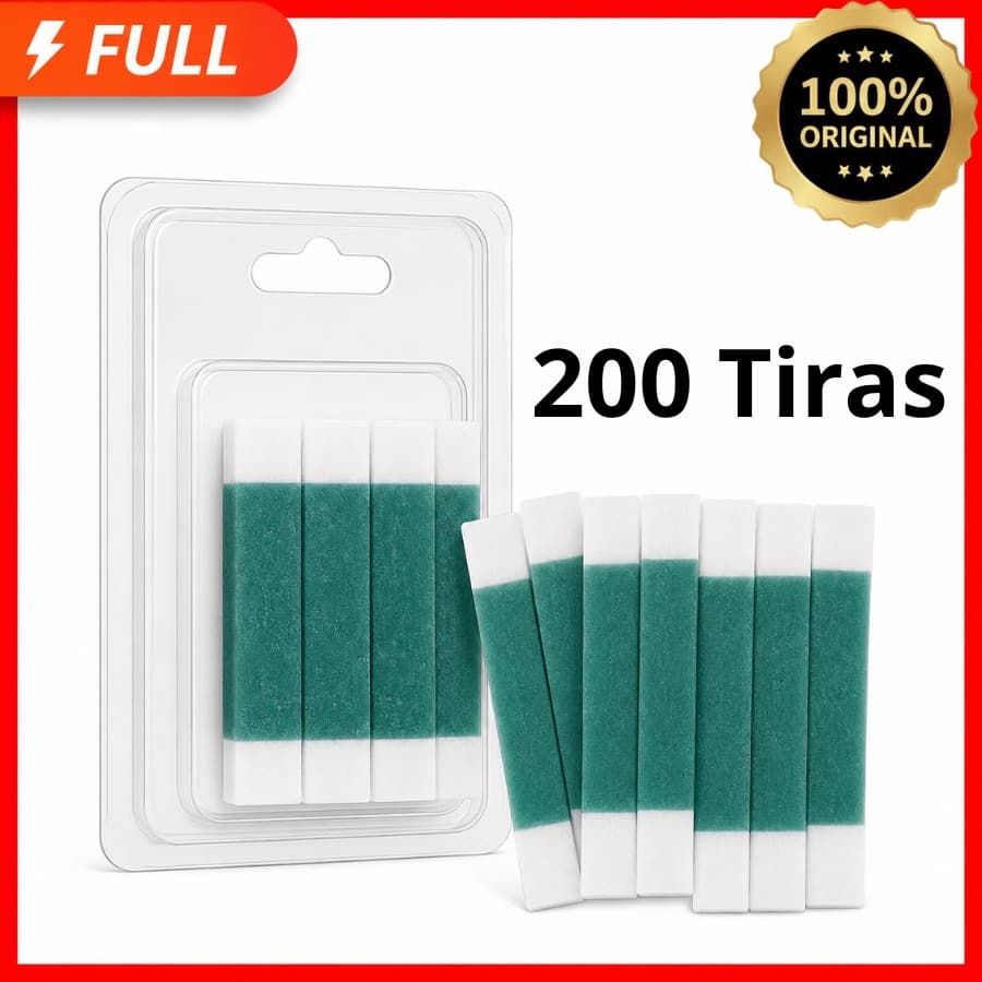 200 Tiras de Cera Depilatória Facial Hortelã 100 Pares Unidades Sobrancelhas Buço — Prontas para Uso Depilflax