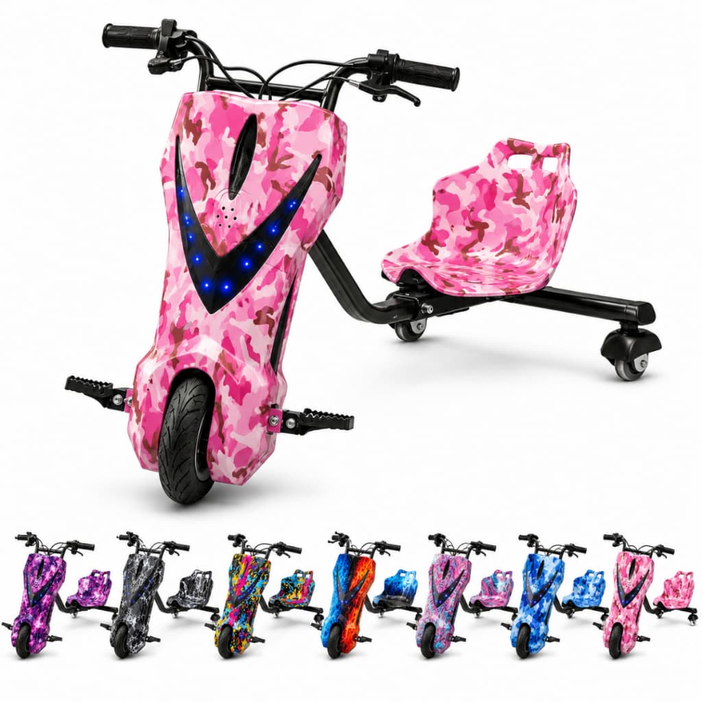 Triciclo Elétrico Infantil Bluetooth 350W Farol e Luz LED Suporta até 100kg