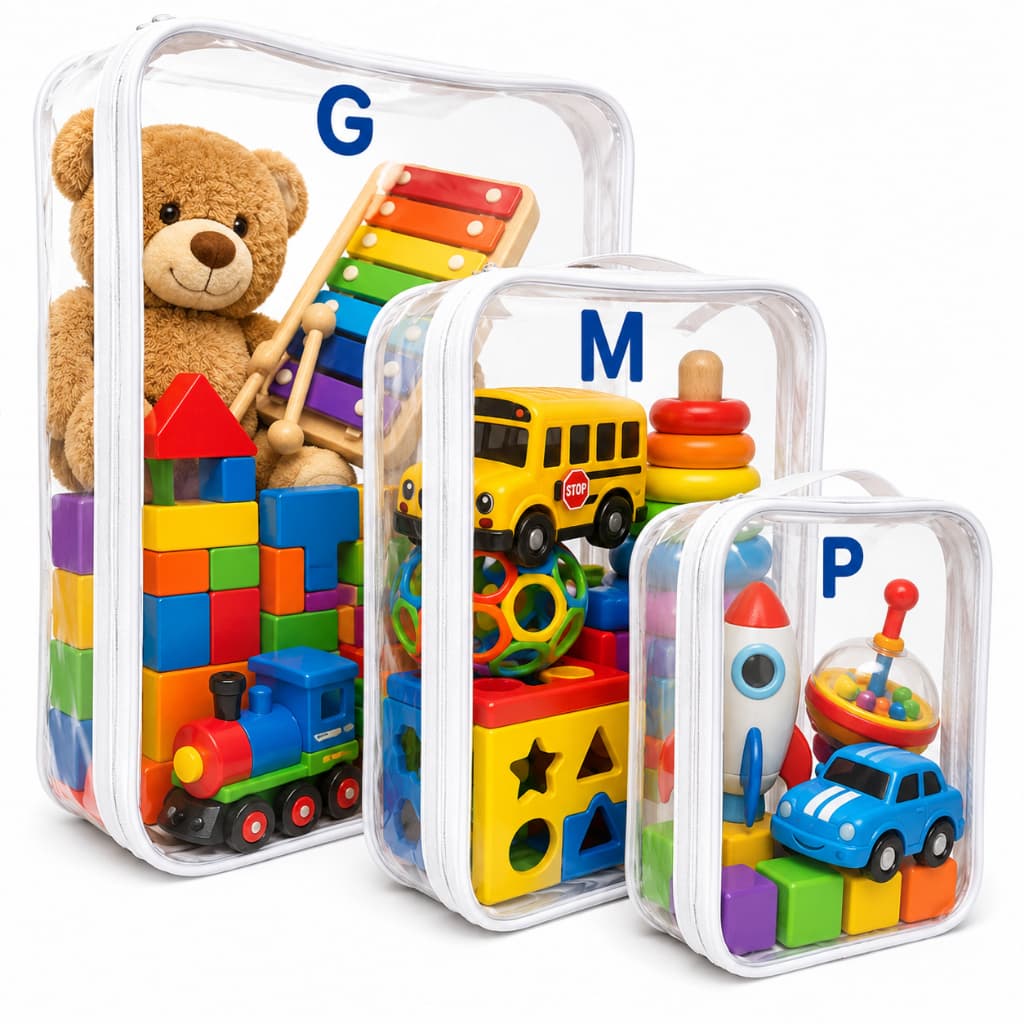 Organizador Necessaire Brinquedos Itens de Higiene com Zíper Dobrável P - M - G escolha o tamanho Grande Pequeno