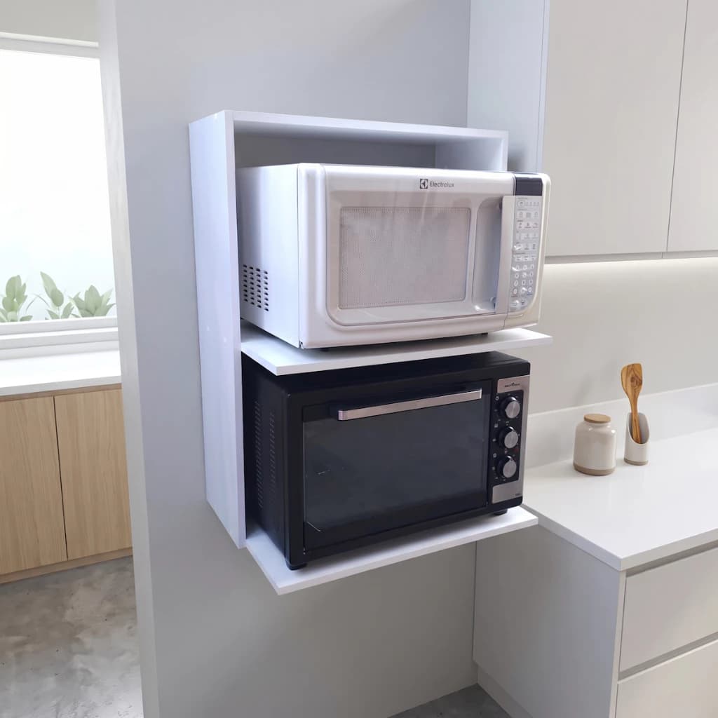 Nicho Suporte De Parede Para Microondas E Forno Mdf Madeira