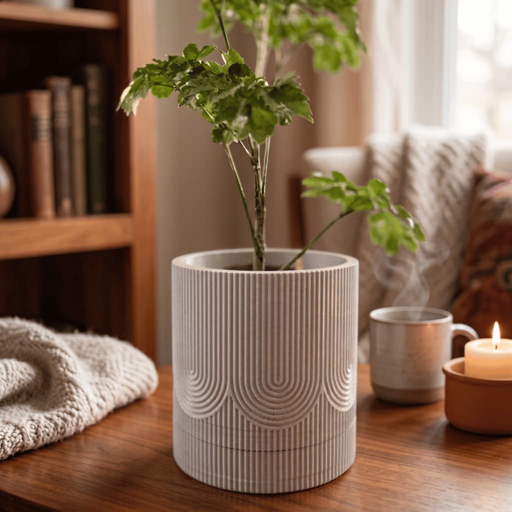 Vaso moderno decorativo com bandeja coletora - diversos modelos