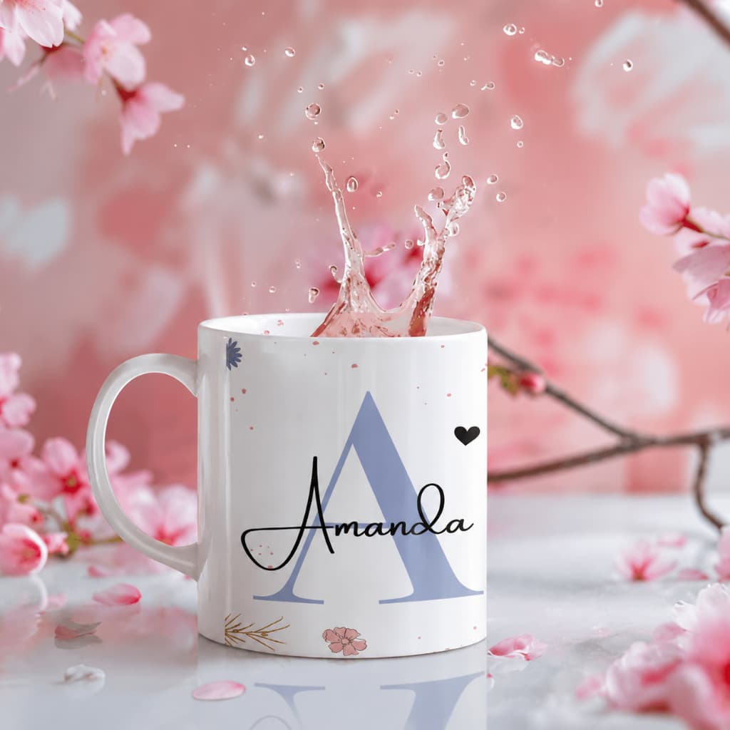 Caneca Xícara Personalizada Com Seu Nome – Presente Criativo Porcelana 325ml