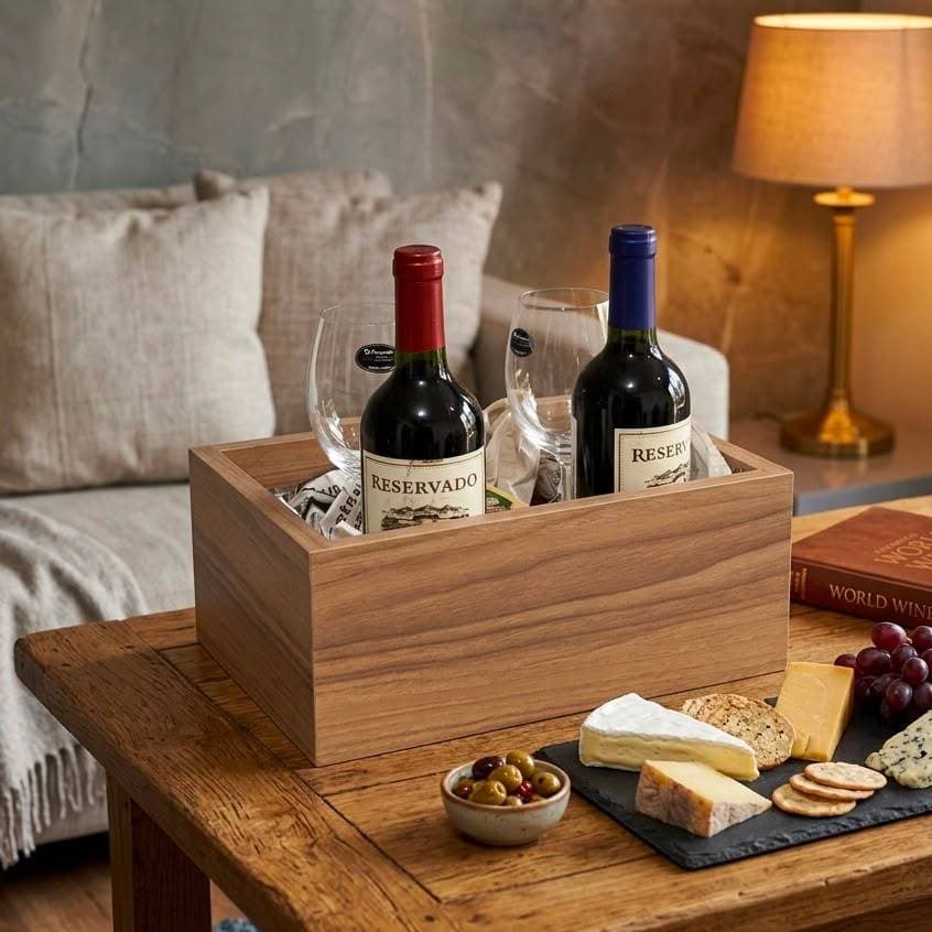Caixa Multiuso em MDF 15mm | Organizadora, Presente e Kit para Vinhos Acabamento 45º Sofisticado