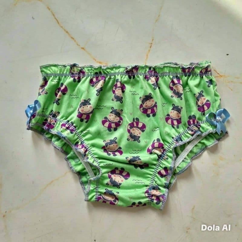 10 Calcinhas Infantil Bloomer Frufru Estampada – Modelo Bufante com Franzidos e Acabamento Delicado