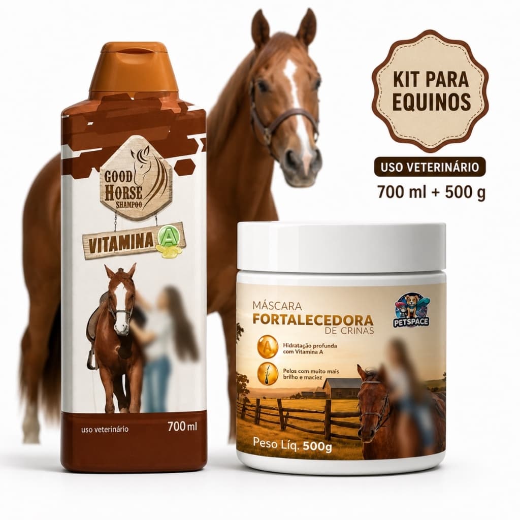 Kit Capilar Shampoo de Cavalo Good Horse + Mascara de Hidratação Força e Cresce Cabelo
