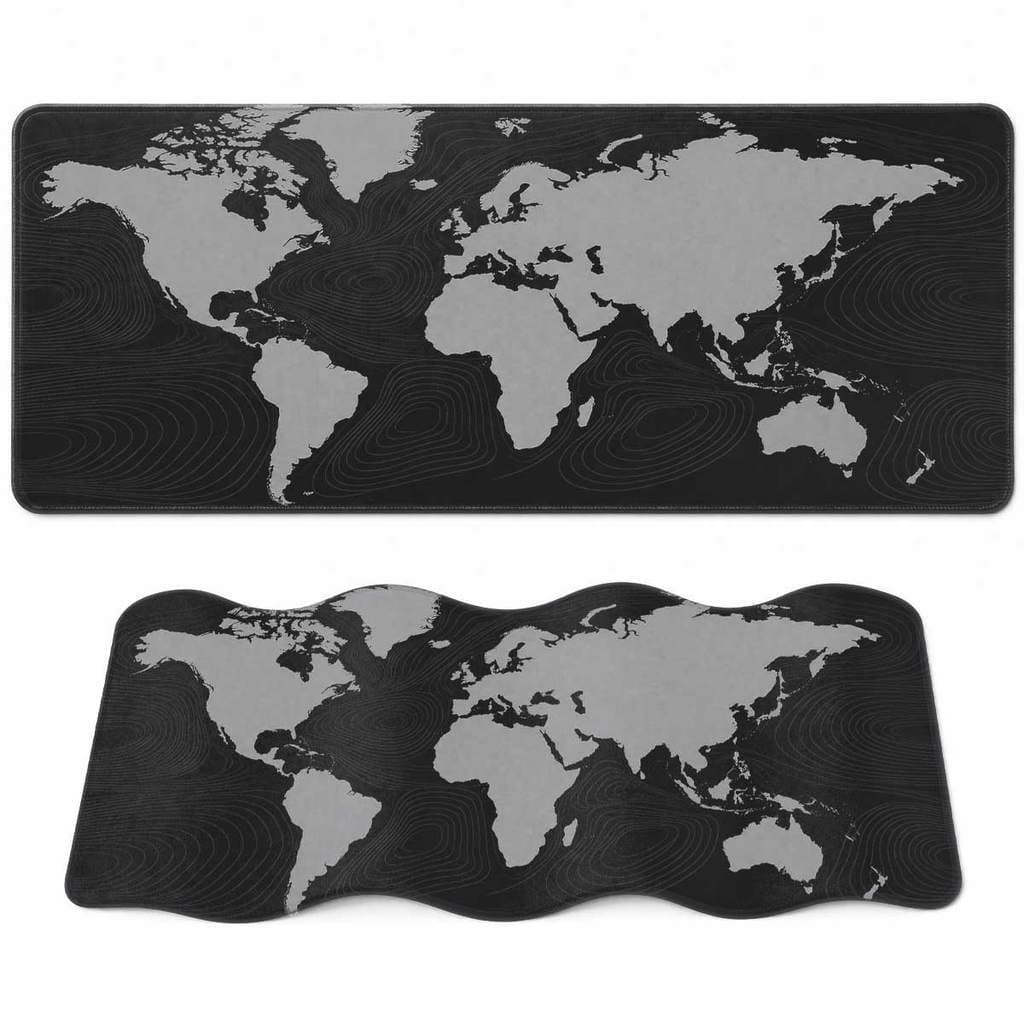 Mouse Pad Gamer XL 80x30cm Anime Preto Branco Minimalista Antiderrapante E-Sports com Borda Costurada Reforçada