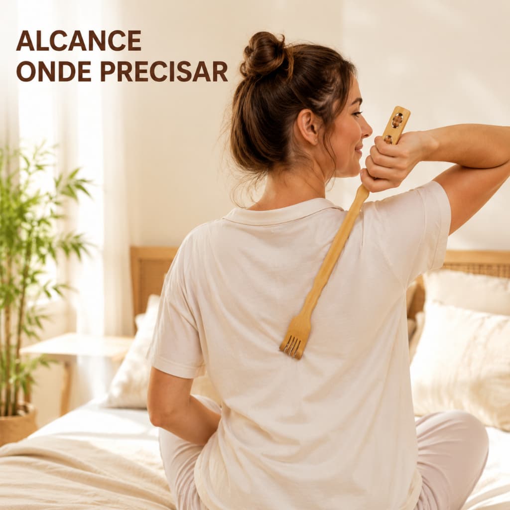 Mãozinha Coçador De Costas Bambu Massageador Corporal Manual Relaxante Alívio Coceira Bem Estar