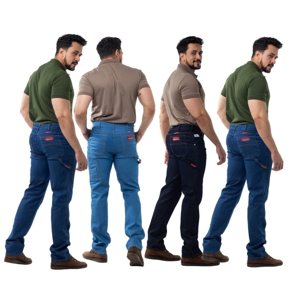 Kit 4 Calças Jeans Masculina Carpinteiro Estilo Country Ref: 1149