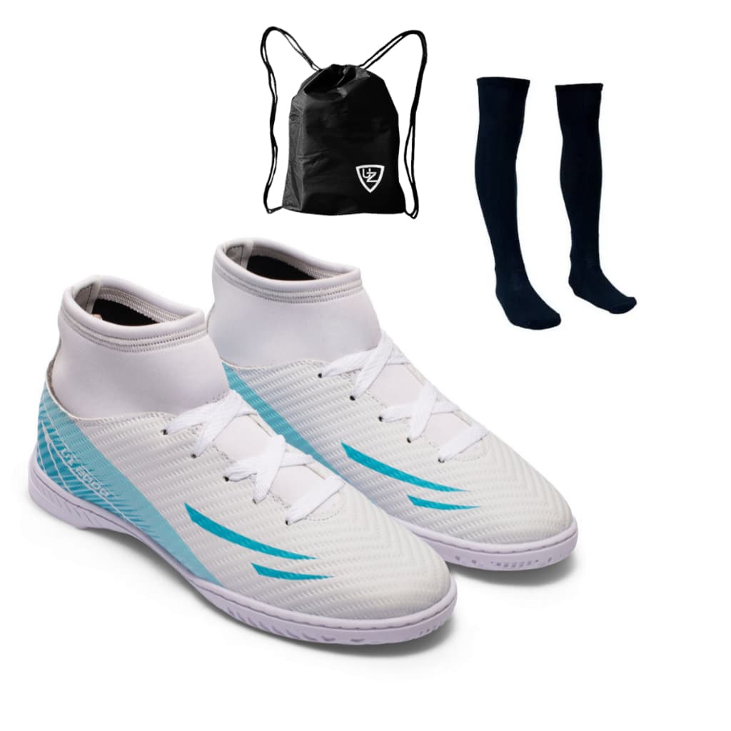 Chuteira Futsal Uz2000 Botinha Lançamento Uzze Sport + Meião + Mochila