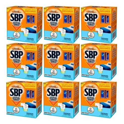 Kit 9 Aparelho Elétrico +refil Líquido Cheiro Suave Sbp 35ml