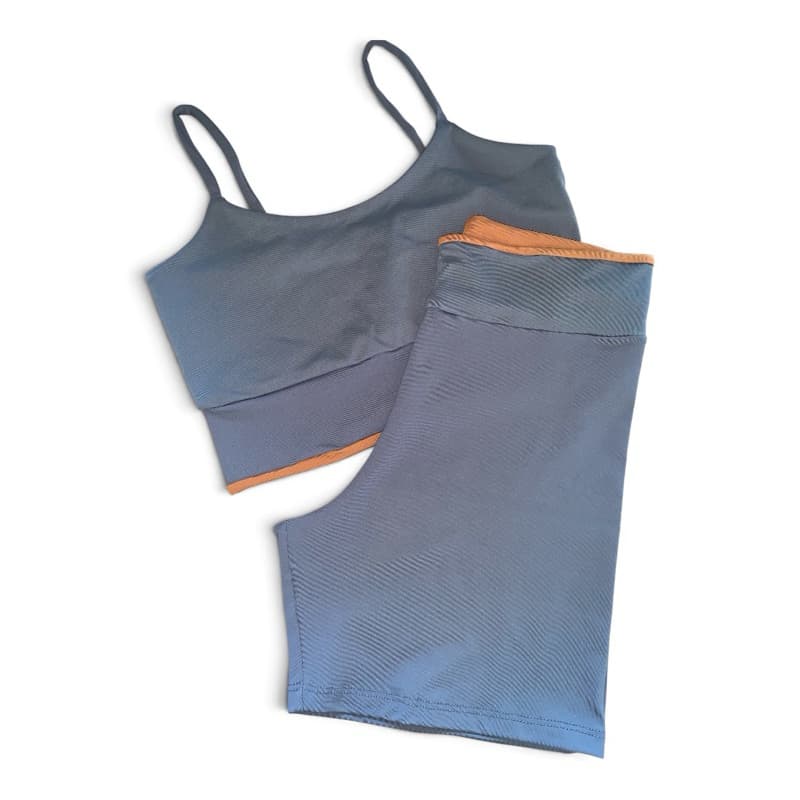 CONJUNTO Academia Top + Short Poliamida Bicolor