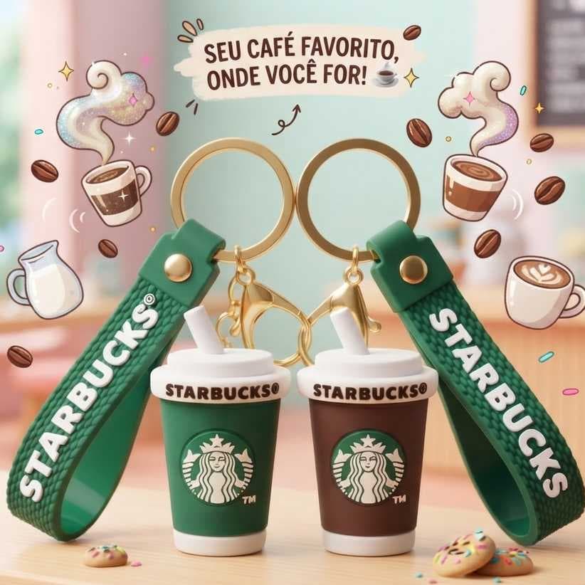 Chaveiro Starbucks Copo de Café Fofo Delicado Uso Diario - Cores Disponiveis Og