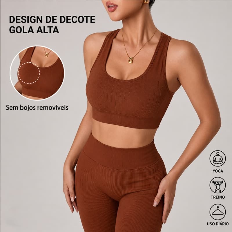 2 Peças Conjunto de Regata e Legging Feminino, Sem Costura, Respirável, Macio e Confortável para o Verão