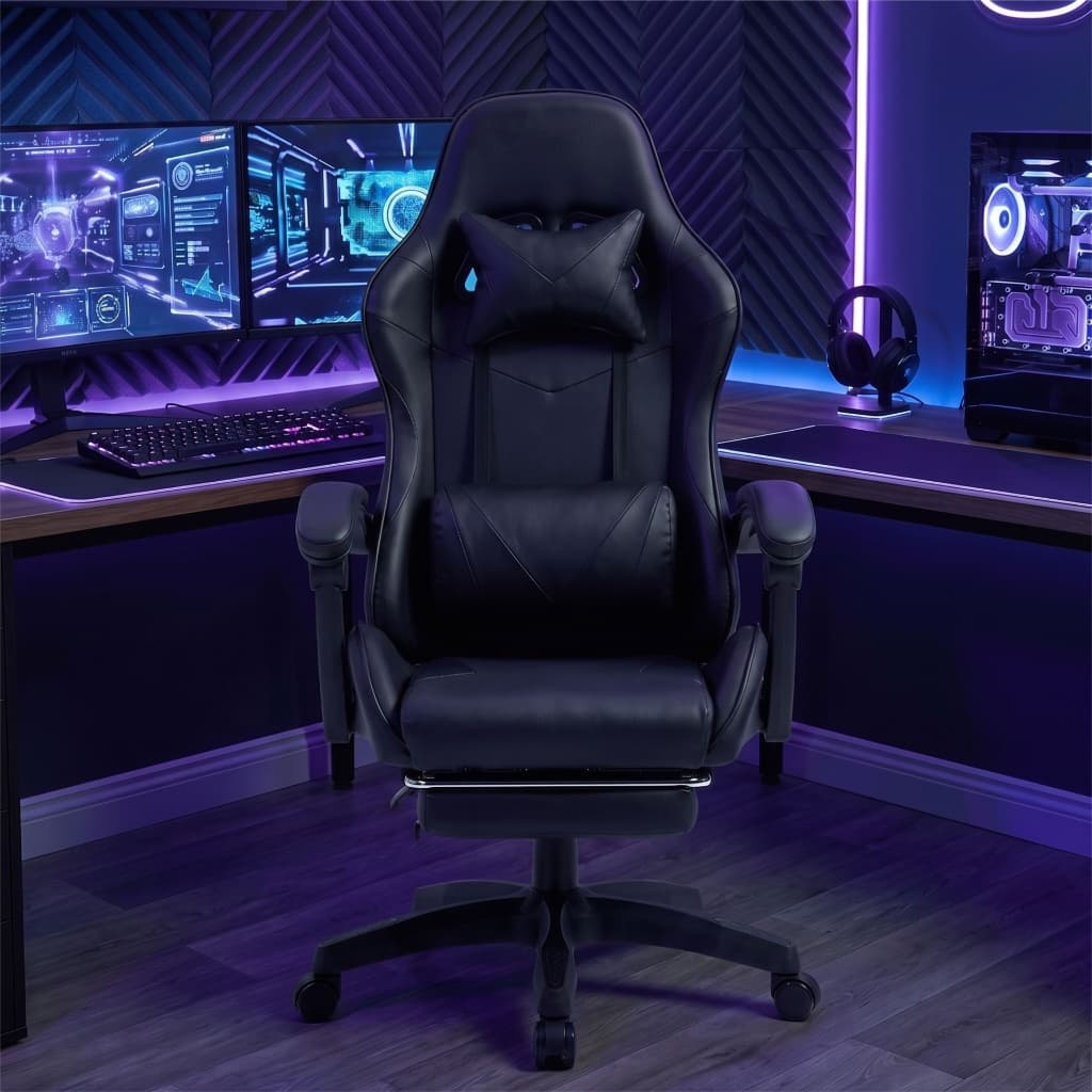 Cadeira Gamer Apoio Para Os Pés Ergonômica Com Reclinação e Altura Ajustável