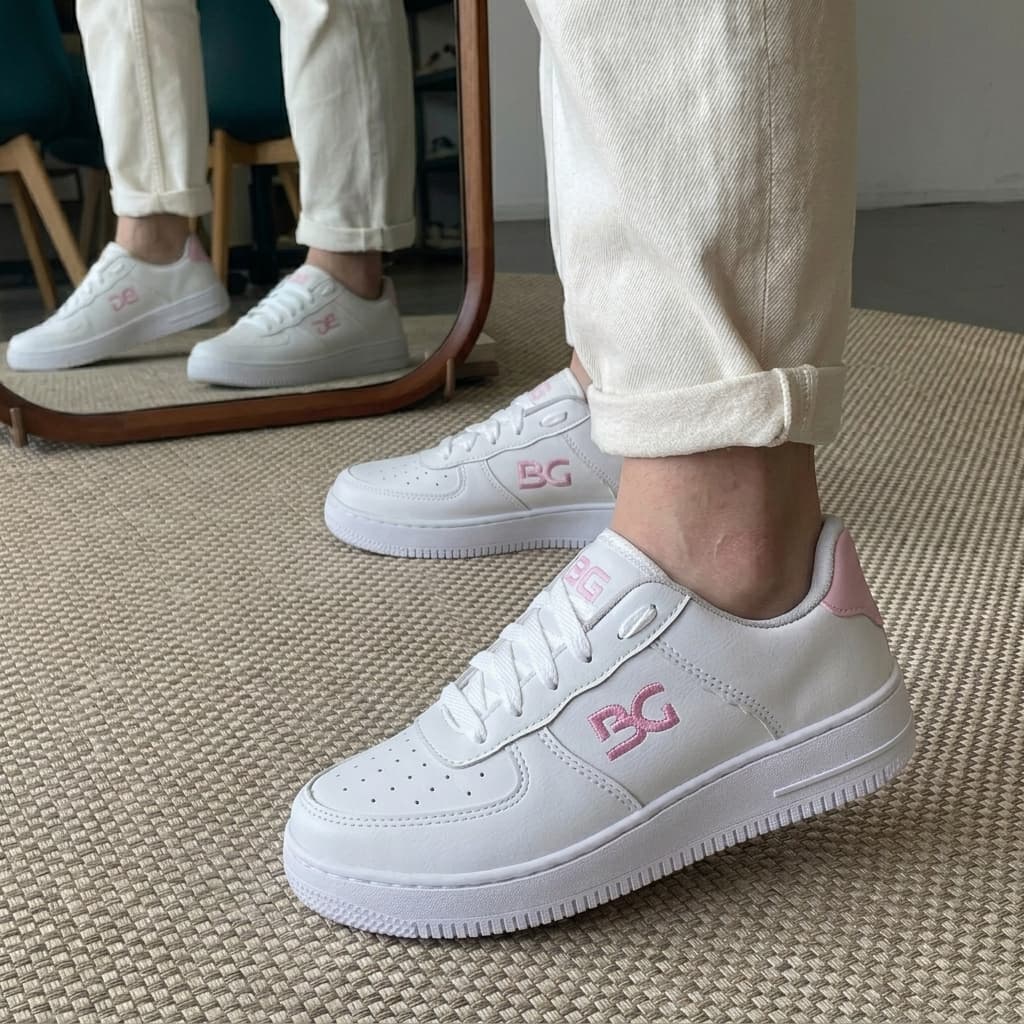 Tênis Feminino Casual Macio Confortável Rosa Antiderrapante Costurado para Mulher  Menina   27 a 39