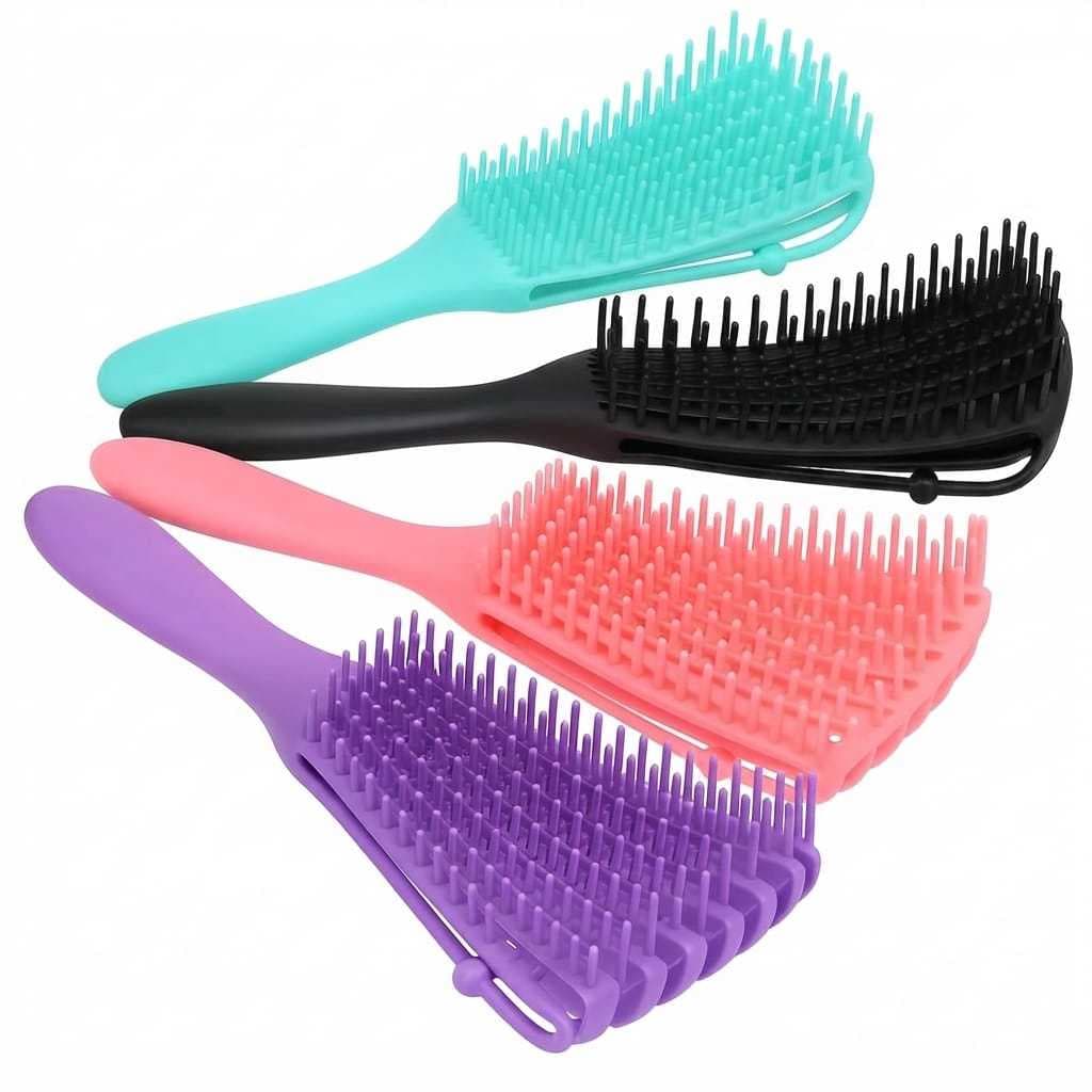 Kit 2 Escova Pente de Cabelo Polvo Modeladora de Cachos Facil Desenbaraço Finalização