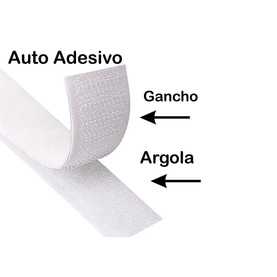 Fecho Contato Auto Adesivo 16mm (1,6 cm )  Preto ou  Branco Macho e Fêmea Velthor 1 metro