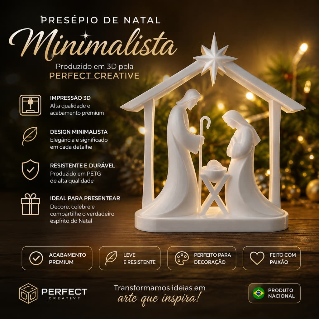 Presépio de Natal Minimalista Para Decoração