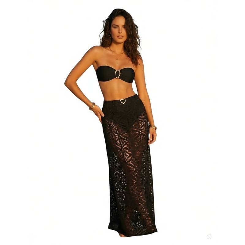 SAÍDA DE PRAIA SAIA LONGA DE RENDA FEMININA | MODA PRAIA