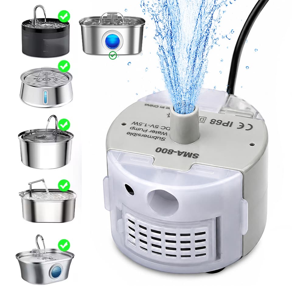 Bomba para Bebedouro de Gatos, Bomba de Reposição para Bebedouros de Pet de Estimação, Bomba de água Mute DC 5V/1A