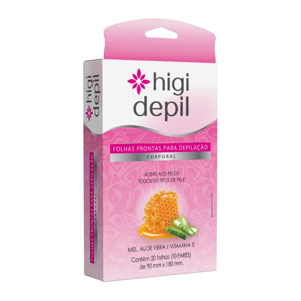 Folhas Depilatórias Corporal Higi Depil com Aloe Vera e Vitamina E | Depilação Prática e Confortável