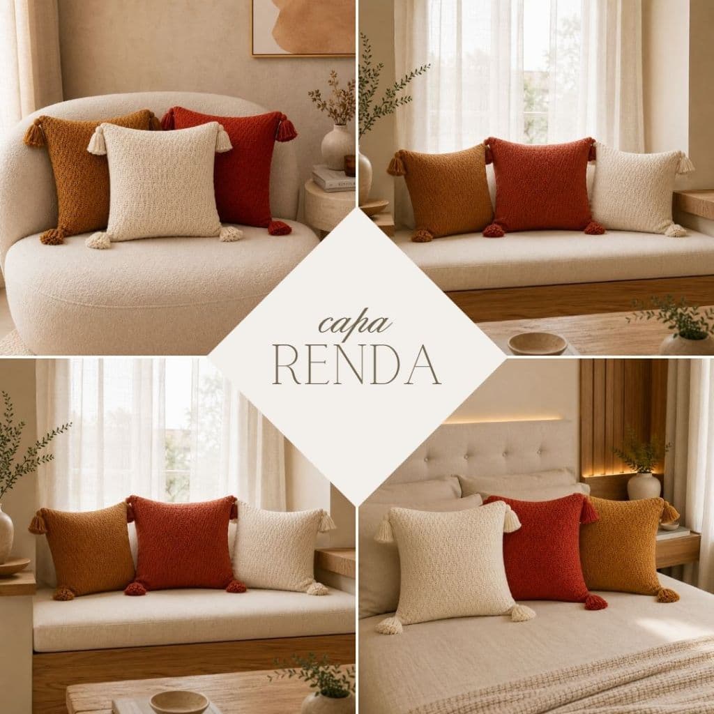 Capa de Almofada Renda 42CM X 42CM Decoração De Sala Sofá Quarto Elegante E Sofisticada