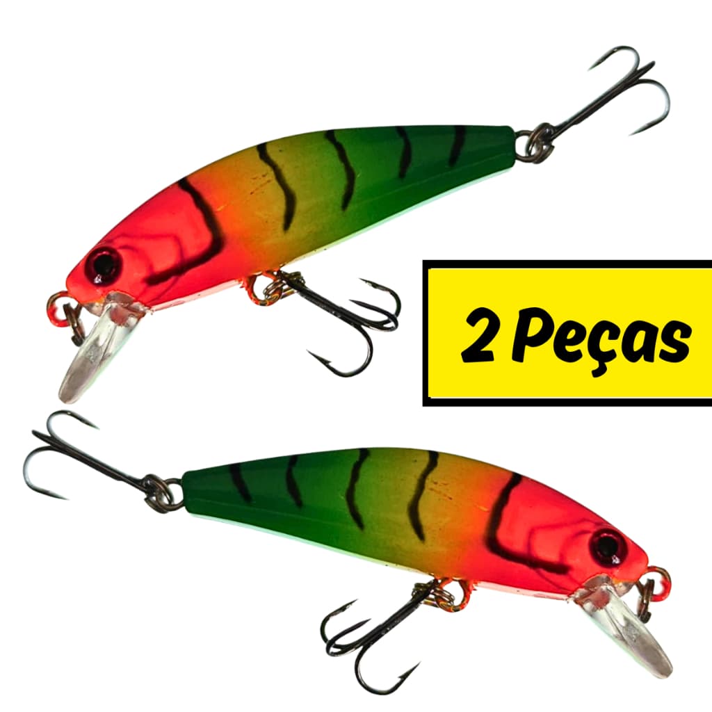 Kit 2 isca artificial de pesca meia agua 5,5cm/6,5gr cor zebrinha