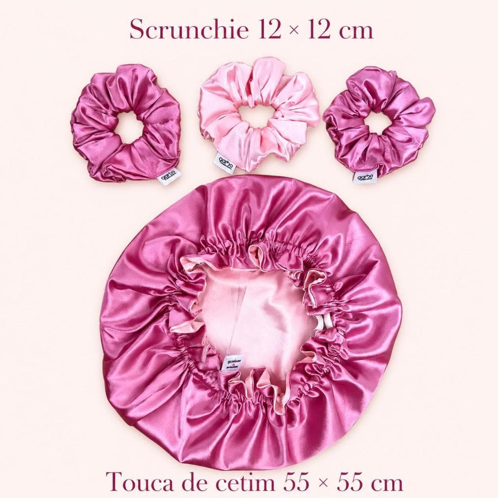 Touca de cetim Antifrizz dupla face regulavel cabelo cacheado  e liso cetim premium touca de dormir scrunchie xuxa elast