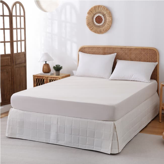 Saia Para Cama Box King Jolitex Square Bege 193x203x38 Cobre Box Baú Saia Box King Size Antialérgica