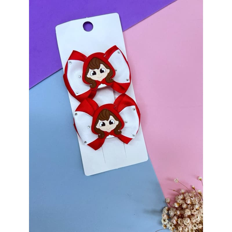 Laço Chapeuzinho/ parzinho Vermelho Infantil Presilha Bico de Pato Acessório Cabelo Menina