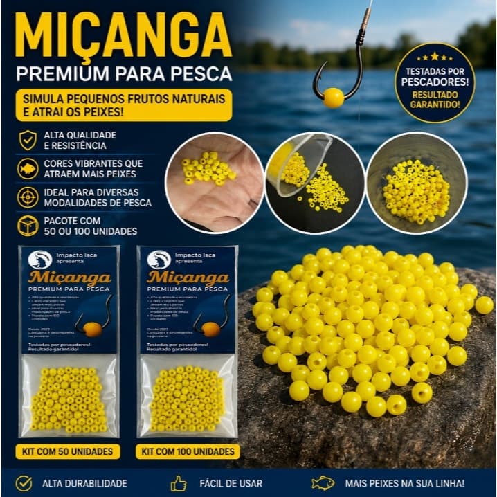 Miçangas para Pesca 50 Unid | Isca Artificial Frutas | Atrai Tilápia, Pacu, Tambacu e Muito Mais