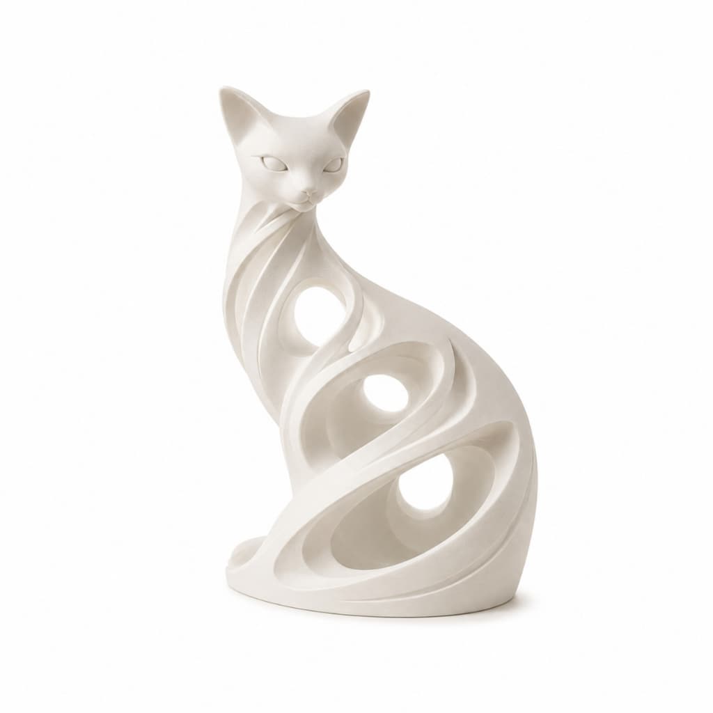 Escultura Gato Decorativo Design Moderno