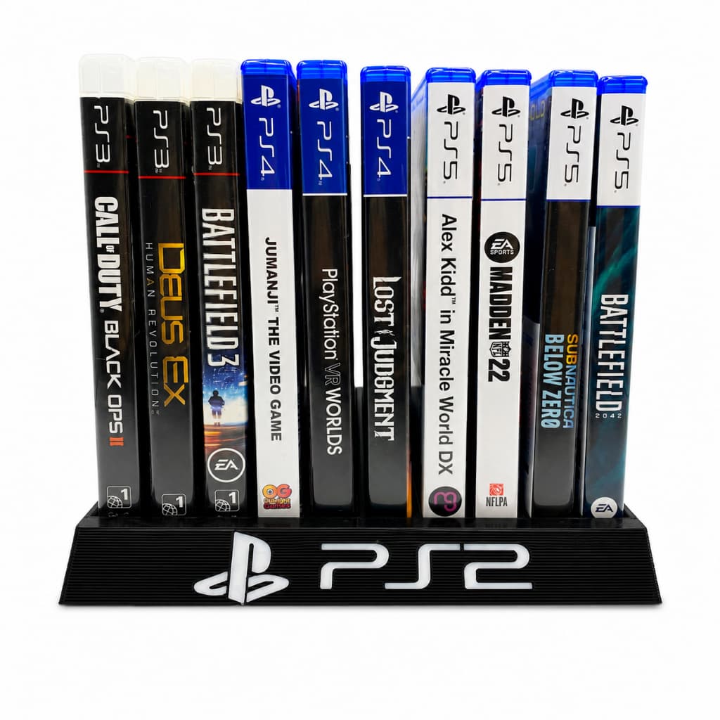 Suporte Porta Jogos PlayStation PS2 PS3 PS4 PS5 Organizador de Games Coleção Gamer
