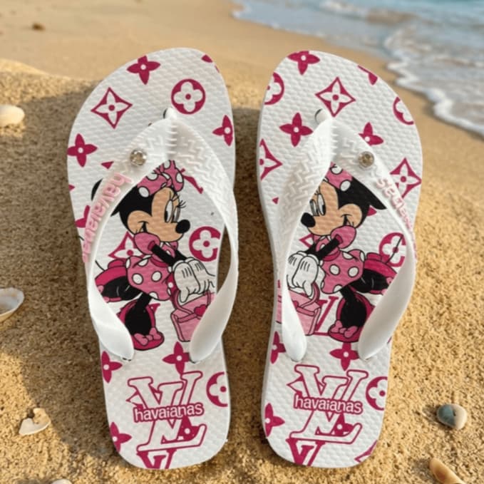 Chinelo Infantil Feminino Confortável Antiderrapante Leve Estampado Praia Verão