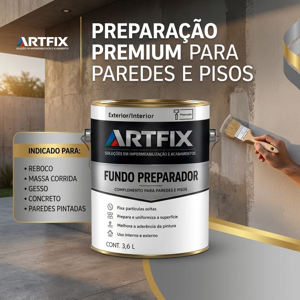 QUEIMA DE ESTOQUE - Fundo Preparador 3,6L para Uso Externo e Interno em Paredes, Gesso, Concreto e Reboco