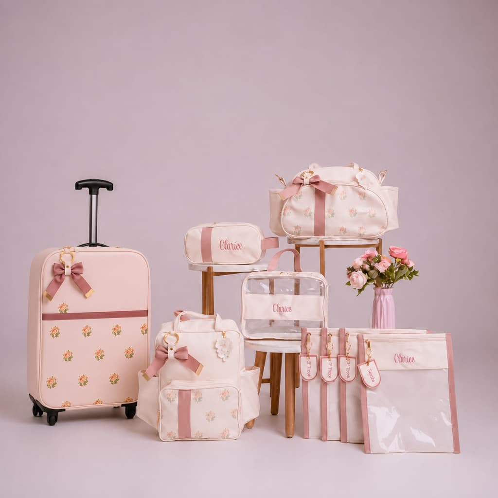 Kit Bolsas maternidades luxo personalizado térmico jardim encantado coleção Clarice