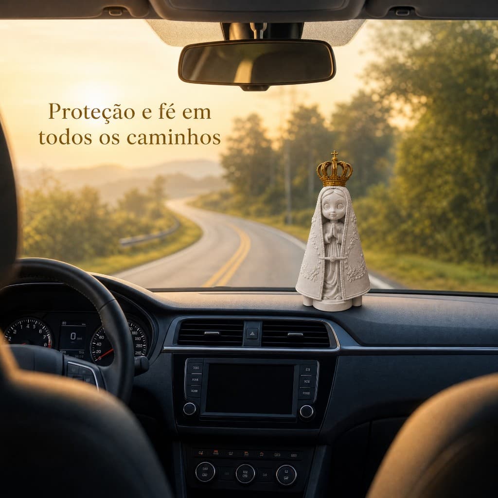 Oratório Nossa Senhora para Carro Porta-Terço Religioso Proteção Fé Automotivo
